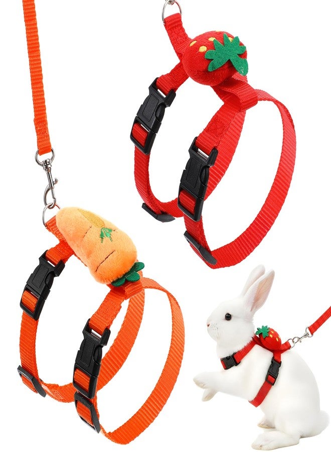 Matwsec 2PCS Bunny Harness and Leash Guinea Pig Leash Rabbit Bunny Leash Kitten Harness and Leash Set for Guinea Pig Ferret Cat Puppy Duck Small Pets Outdoor Walking - Image 1